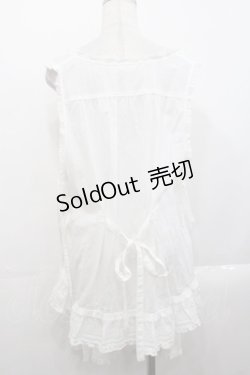 画像2: PINK HOUSE / ひな菊ロンド刺繍タブリエ  白 I-25-10-29-068-LO-OP-SA-ZS