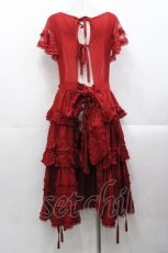 画像2: PINK HOUSE / ローズ刺繍使いタブリエドレス  赤 I-25-10-29-070-LO-OP-SA-ZS (2)