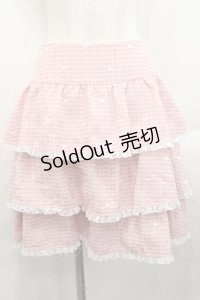 mellfy memory / Fancy Heart tweedスカート M ピンク I-25-10-29-074-LO-SK-SA-ZI