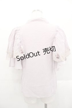 画像2: axes femme / レース風刺繍入フリルブラウス  ラベンダー I-25-10-29-010-AX-BL-SA-ZI