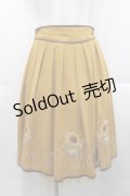 axes femme / 向日葵クロスステッチ刺繍スカート  カラシ I-25-10-29-078-AX-SK-SA-ZI