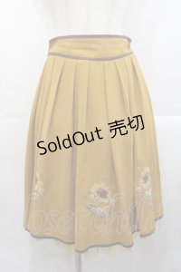 axes femme / 向日葵クロスステッチ刺繍スカート  カラシ I-25-10-29-078-AX-SK-SA-ZI