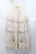 PINK HOUSE / Berry Rose刺繍入りパッチワークスカート  生成り I-25-10-29-082-LO-SK-SA-ZI
