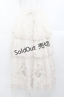 画像1: PINK HOUSE / Berry Rose刺繍入りパッチワークスカート  生成り I-25-10-29-082-LO-SK-SA-ZI