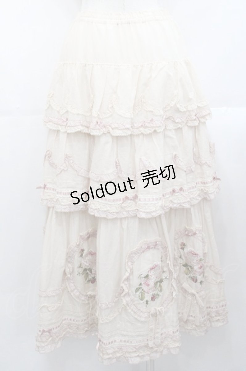 画像2: PINK HOUSE / Berry Rose刺繍入りパッチワークスカート  生成り I-25-10-29-082-LO-SK-SA-ZI (2)