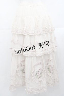 画像2: PINK HOUSE / Berry Rose刺繍入りパッチワークスカート  生成り I-25-10-29-082-LO-SK-SA-ZI