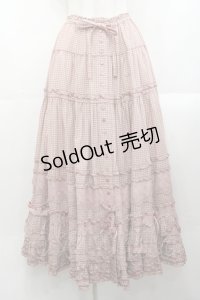 PINK HOUSE / 綿レース使いアンティークギンガムスカート  ピンクチェック I-25-10-29-083-LO-SK-SA-ZI