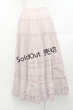 画像2: PINK HOUSE / 綿レース使いアンティークギンガムスカート  ピンクチェック I-25-10-29-083-LO-SK-SA-ZI