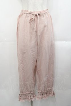 画像1: PINK HOUSE / モノグラムロゴ刺繍入りドロワーズ  ピンク I-25-10-29-085-LO-PA-SA-ZI