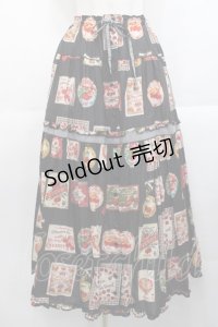 PINK HOUSE / チェリープリントスカート  黒 I-25-10-29-086-LO-SK-SA-ZI