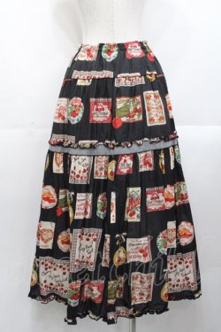 画像2: PINK HOUSE / チェリープリントスカート  黒 I-25-10-29-086-LO-SK-SA-ZI