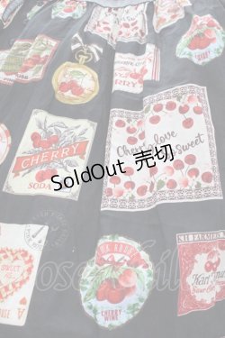 画像3: PINK HOUSE / チェリープリントスカート  黒 I-25-10-29-086-LO-SK-SA-ZI