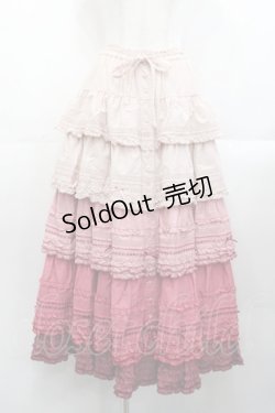 画像1: PINK HOUSE / 段々ピコフリルフリルスカート  ピンクグラデーョン I-25-10-29-089-LO-SK-SA-ZI