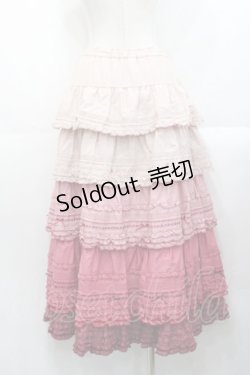 画像2: PINK HOUSE / 段々ピコフリルフリルスカート  ピンクグラデーョン I-25-10-29-089-LO-SK-SA-ZI