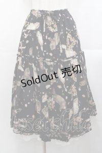 PINK HOUSE / フラッフィー・キティーズプリントスカート  ブラック I-25-10-29-090-LO-SK-SA-ZI