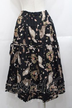 画像2: PINK HOUSE / フラッフィー・キティーズプリントスカート  ブラック I-25-10-29-090-LO-SK-SA-ZI