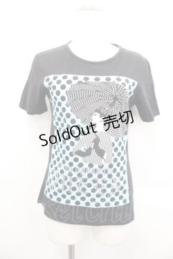 画像1: 【SALE】SEXY DYNAMITE LONDON / ドットプリントTシャツ XS ブラック I-25-10-29-013-PU-TS-SA-ZT058