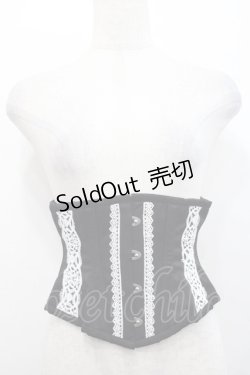 画像1: abilletage / nobleレースミニショートコルセット 4 黒Ｘ白 I-25-10-29-098-GO-ZA-SA-ZI