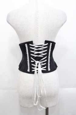 画像2: abilletage / nobleレースミニショートコルセット 4 黒X白 I-25-10-29-098-GO-ZA-SA-ZI