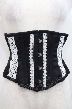 画像3: abilletage / nobleレースミニショートコルセット 4 黒X白 I-25-10-29-098-GO-ZA-SA-ZI