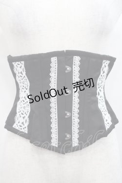 画像3: abilletage / nobleレースミニショートコルセット 4 黒Ｘ白 I-25-10-29-098-GO-ZA-SA-ZI