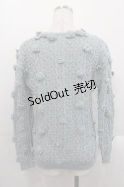 画像2: INGEBORG / フラワーモチーフ長袖ニット  サックス I-25-10-29-014-LO-TO-SA-ZI