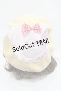 Nile Perch / くまさんニットベレー  イエローＸピンク I-25-10-29-108-LO-AC-SA-ZI