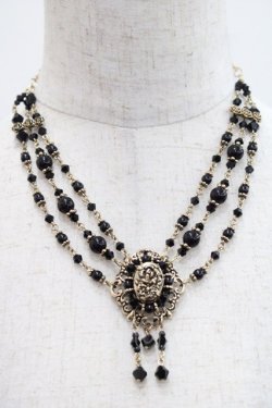 画像1: Moi-meme-Moitie / アンティークローズネックレス  ゴールドX黒 I-25-10-29-115-MO-AC-SA-ZI