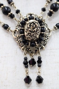 画像2: Moi-meme-Moitie / アンティークローズネックレス  ゴールドX黒 I-25-10-29-115-MO-AC-SA-ZI