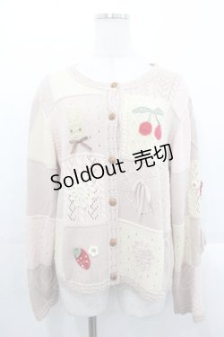 画像1: PINK HOUSE / クッキーラビットのカーディガン  ピンク I-25-10-29-018-LO-TO-SA-ZI