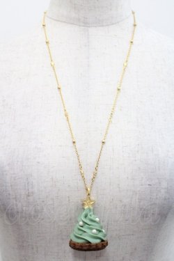 画像1: Q-pot. / クリスマスツリーカップケーキネックレス  グリーン I-25-10-29-118-QP-AC-SA-ZI