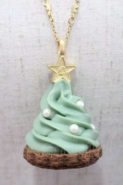 画像2: Q-pot. / クリスマスツリーカップケーキネックレス  グリーン I-25-10-29-118-QP-AC-SA-ZI