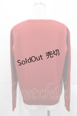 画像2: PINK HOUSE / クッキーラビッツモチーフニットカーディガン  赤 I-25-10-29-019-LO-TO-SA-ZI