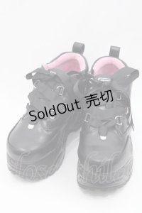 YOSUKE / 編み上げ厚底シューズ 22.5CM 黒 I-25-10-29-123-PU-SH-SA-ZI