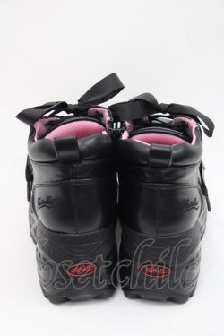 画像3: YOSUKE / 編み上げ厚底シューズ 22.5CM 黒 I-25-10-29-123-PU-SH-SA-ZI