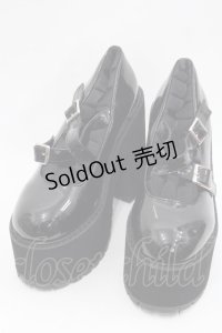 MA*RS / ダブルベルト厚底シューズ SS 黒 I-25-10-29-124-EL-SH-SA-ZI