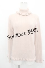 PINK HOUSE / リボンモチーフ付きタートルニット  ピンク I-25-10-29-020-LO-TO-SA-ZI