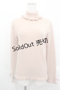 PINK HOUSE / リボンモチーフ付きタートルニット  ピンク I-25-10-29-020-LO-TO-SA-ZI