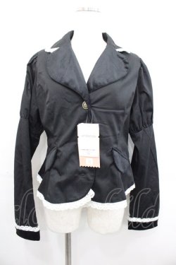 画像1: Eri Aino's collaboration / ツイル*ベロアジャケット LL 黒Ｘ白 I-25-10-29-021-LO-JA-SA-ZI