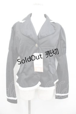 画像1: Eri Aino's collaboration / ツイル*ベロアジャケット LL 黒Ｘ白 I-25-10-29-021-LO-JA-SA-ZI