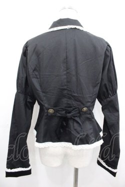 画像2: Eri Aino's collaboration / ツイル*ベロアジャケット LL 黒Ｘ白 I-25-10-29-021-LO-JA-SA-ZI