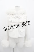 LIZ LISA / ビジューリボンショートフードコート  白 I-25-10-29-022-LO-CO-SA-ZI