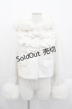 画像1: LIZ LISA / ビジューリボンショートフードコート  白 I-25-10-29-022-LO-CO-SA-ZI