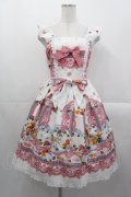BABY,THE STARS SHINE BRIGHT / Pastoral Decoration Palette柄ヨークレースジャンパースカート  オフ白 I-25-10-29-026-BA-OP-SA-ZI