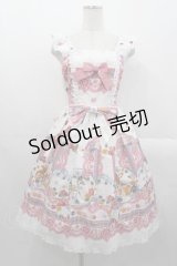 BABY,THE STARS SHINE BRIGHT / Pastoral Decoration Palette柄ヨークレースジャンパースカート  オフ白 I-25-10-29-026-BA-OP-SA-ZI