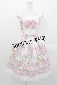 BABY,THE STARS SHINE BRIGHT / Pastoral Decoration Palette柄ヨークレースジャンパースカート  オフ白 I-25-10-29-026-BA-OP-SA-ZI