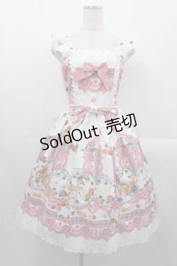 画像1: BABY,THE STARS SHINE BRIGHT / Pastoral Decoration Palette柄ヨークレースジャンパースカート  オフ白 I-25-10-29-026-BA-OP-SA-ZI