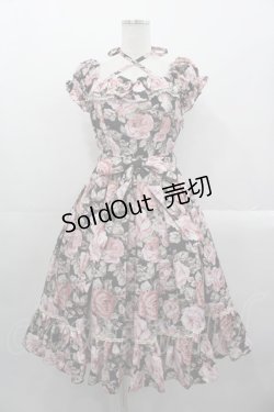 画像1: Victorian maiden / ローズゴブランポリーヌドレスワンピース  ブラック I-25-10-29-027-CL-OP-SA-ZI