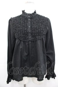 PINK HOUSE / フリル使いローンブラウス  黒 I-25-10-29-003-LO-BL-SA-ZI