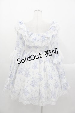 画像2: Selkie / フラワープリント長袖ワンピース  白ｘ青 I-25-10-29-028-LO-OP-SA-ZI